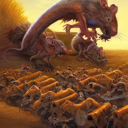 Image similar to realm of rodents, Stephen youll, Darrell K Sweet, artstation, concept art