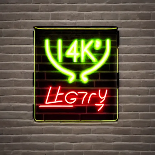 Image similar to neon sign with the word legendary, 4k