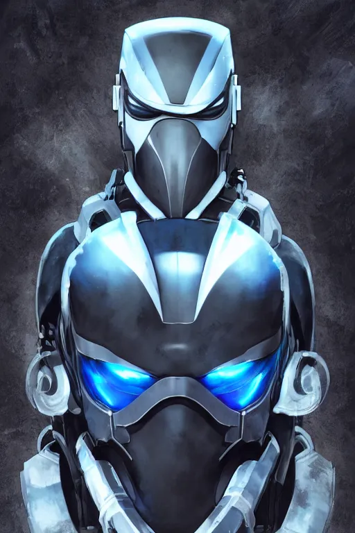 Image similar to cyber cyborg ninja mask helmet metal gear solid artic suit swat commando, global illumination ray tracing hdr fanart arstation by sung choi and eric pfeiffer and gabriel garza and casper konefal, a spectacular view cinematic rays of sunlight comic book illustration, by john kirby