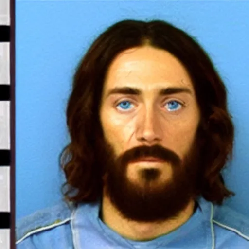 Prompt: Jesus Mugshot