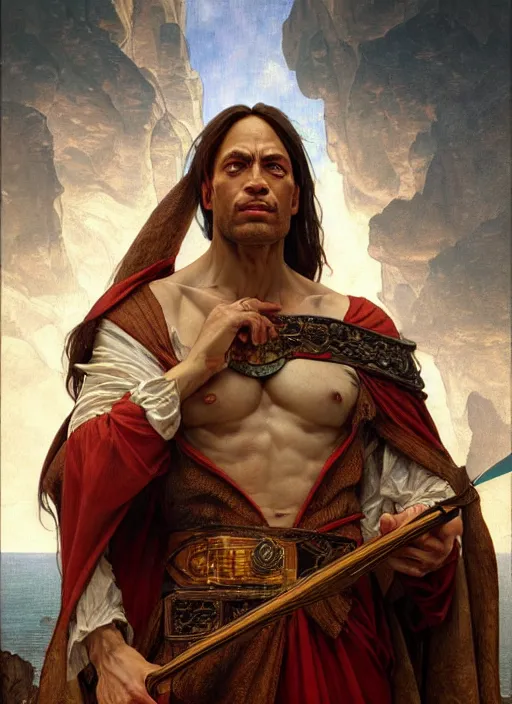 Prompt: renaissance painting of the rock as judge dreed, d & d, fantasy, intricate, elegant, highly detailed, digital painting, artstation, concept art, smooth, sharp focus, illustration, art by artgerm and greg rutkowski and alphonse mucha