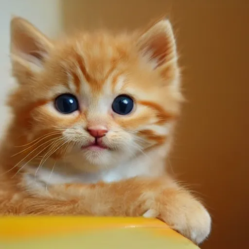 Image similar to surprised cute fluffy orange tabby kitten