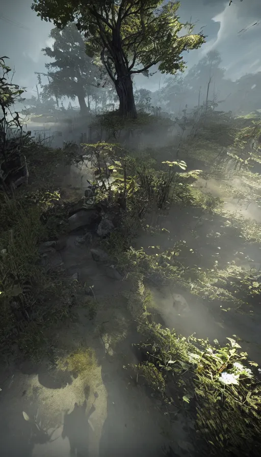 Image similar to life and death mixing together, with cryengine