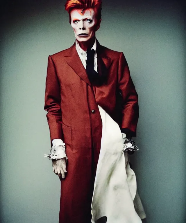 Image similar to a color photograph of david bowie, by carrie mae weems, intense, bold, exaggerated, overblown, hyperrealistic, ultra sharp, extra details, ultra high quality, trending on pinteresst