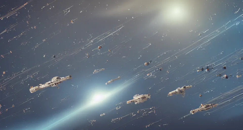 Prompt: an ugly photograph of massive elegant passenger spaceships in formation migrating in outer space away from a dry brown planet, dutch angle from space view, concept art, high detail, intimidating, epic scale ultrawide angle, stunning, epic, great migration, cinematic, Artstation trending, octane render, hyperrealistic, Cryengine 8k UHD