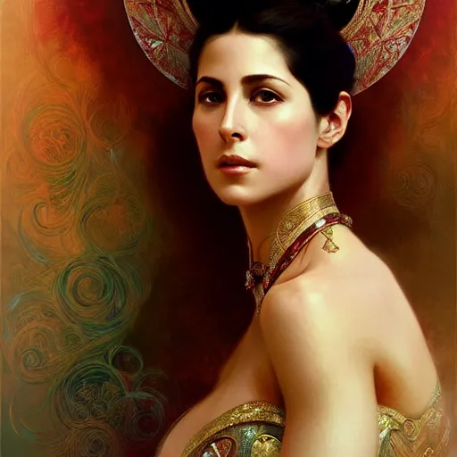 Image similar to beautiful portrait of mata hari, natural beauty expressive pose, fantasy, intricate, elegant, highly detailed, digital painting, artstation, concept art, smooth, sharp focus, illustration, art by artgerm and greg rutkowski and alphonse mucha