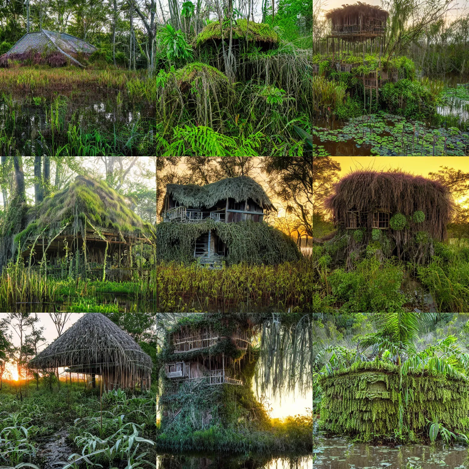 A House Structure Made Of Strange Plants Located In A Stable 