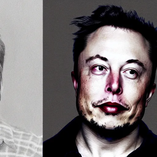 Image similar to A portrait photo of Elon Musk but he is an old hippie