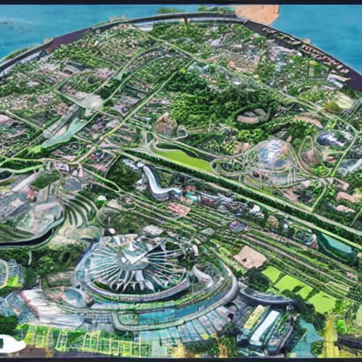 Image similar to city of denpasar bali in the year 3 0 0 0