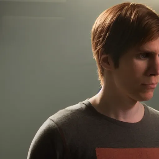 Prompt: Live Action Still of Jerma in Scott Pilgrim, real life, hyperrealistic, ultra realistic, realistic, highly detailed, epic, HD quality, 8k resolution, body and headshot, film still