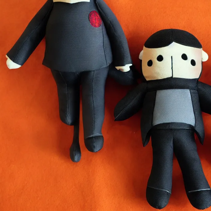 Image similar to John Wick plushie, plush, detailed product photo