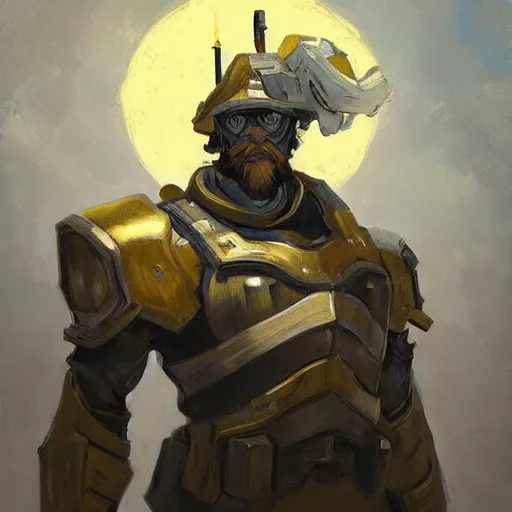 Image similar to greg manchess portrait painting of armored van gogh as overwatch character, medium shot, asymmetrical, profile picture, organic painting, sunny day, matte painting, bold shapes, hard edges, street art, trending on artstation, by huang guangjian, gil elvgren, ruan jia, randy vargas, greg rutkowski