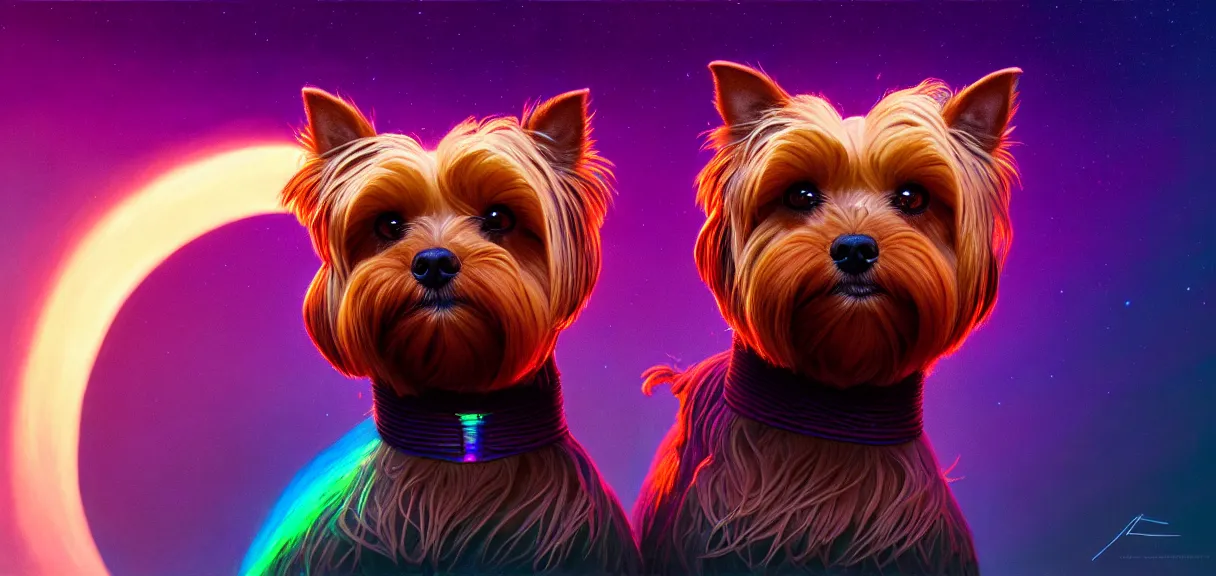 Yorkie dog in a suit invited to Barbie party, Stable Diffusion