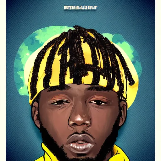 Image similar to dayvon daquan bennett chicago drill rapper new poster, ilustrator, picsart, deviantart trending, photorealistic, hdd