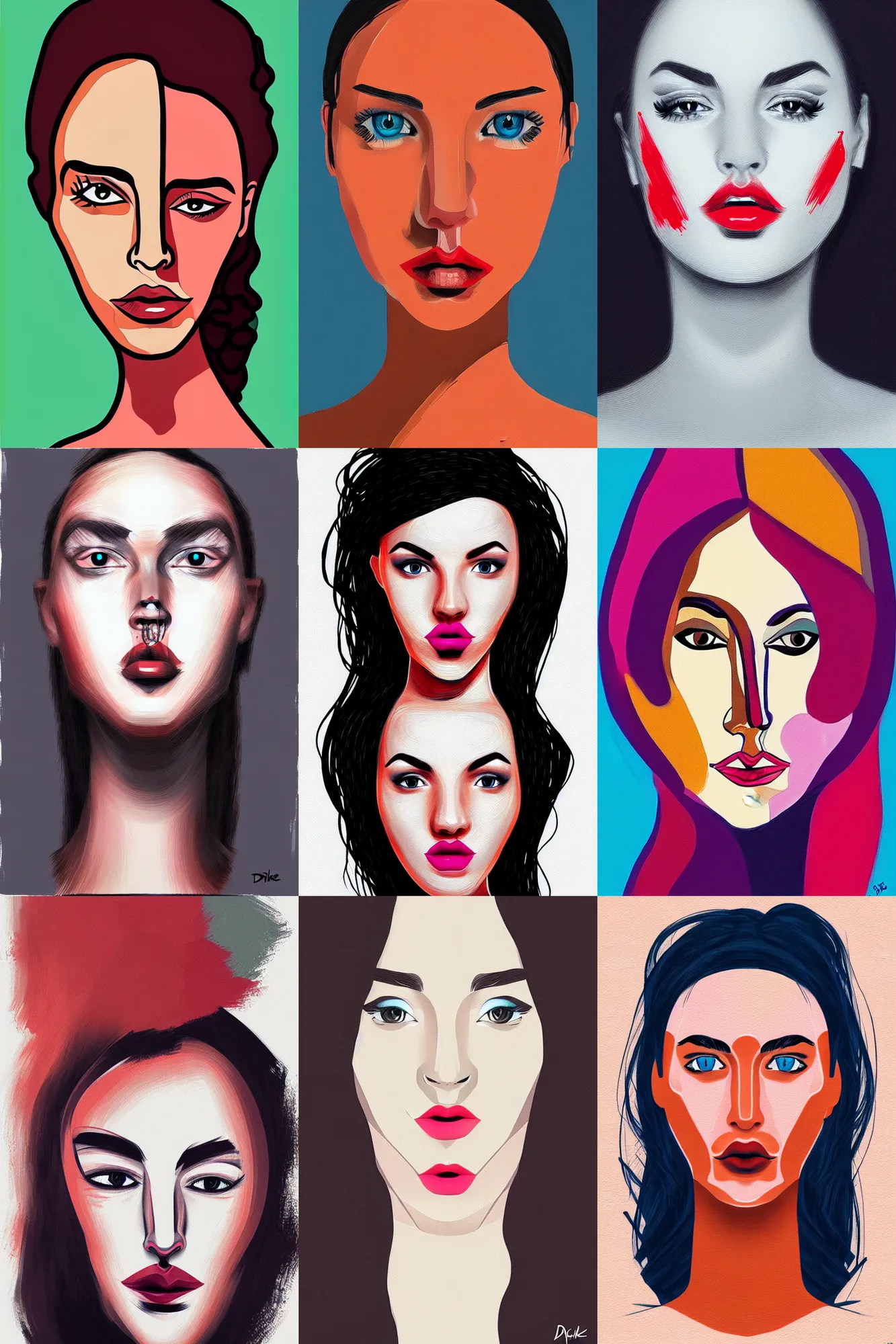 Prompt: woman face, art by dmitri aske