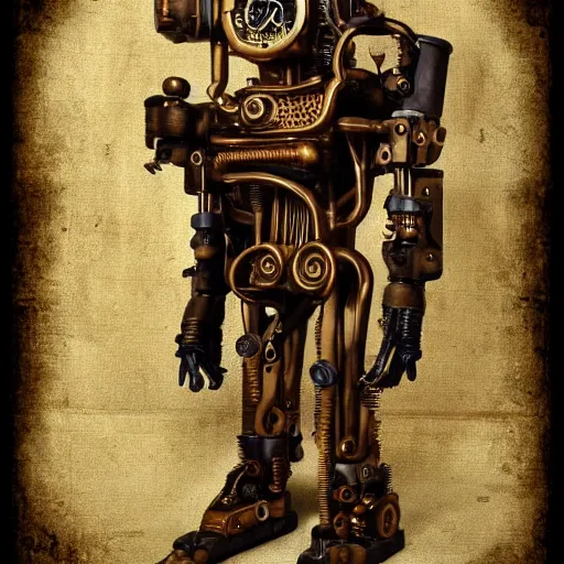 Image similar to human with machine parts, steampunk