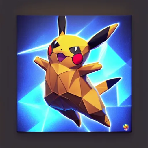 Image similar to low poly 8 k houdini render pokemon portrait airbrushed no blur 8 k, hip hop album cover art, conceptual mystery pokemon, intricate detailed painting, illustration sharp detail, manga 1 9 9 0