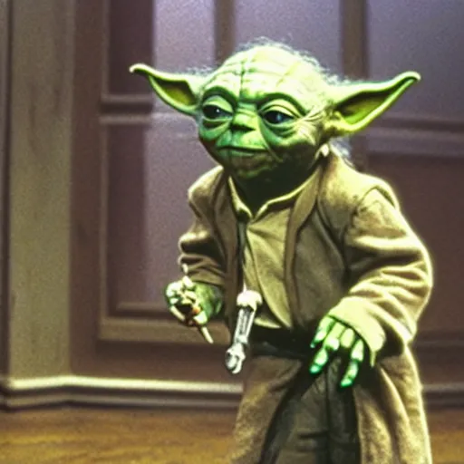 Image similar to yoda as the main protagonist in the film reservoir dogs