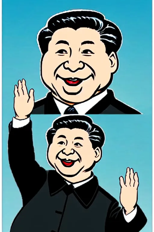 Image similar to xi jinping, in the style of dan decarlo, as drawn by dan decarlo for archie comics,