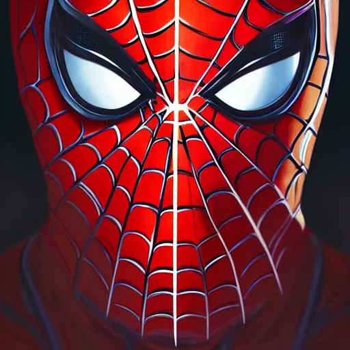 Image similar to face icon stylized minimalist spider - man, loftis, cory behance hd by jesper ejsing, by rhads, makoto shinkai and lois van baarle, ilya kuvshinov, rossdraws global illumination