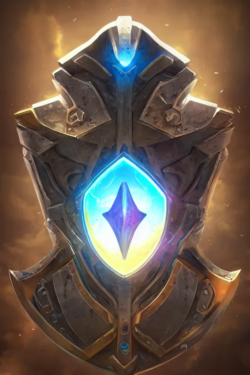 Image similar to shield fantasy epic legends game icon stylized digital illustration radiating a glowing aura global illumination ray tracing hdr fanart arstation by ian pesty and katarzyna da „ bek - chmiel