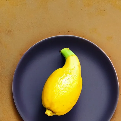 Prompt: A Lemon with a Banana skin