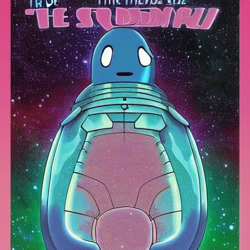 Image similar to the alien cosmic tardigrade that awaits you at the end of all of space and time, by studio ghibli