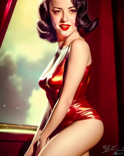 Image similar to photo of chloe bennett, film still, dslr, by gil elvgren, enoch bolles, ross tran, artgerm, wlop glossy skin, pearlescent, very coherent, cute