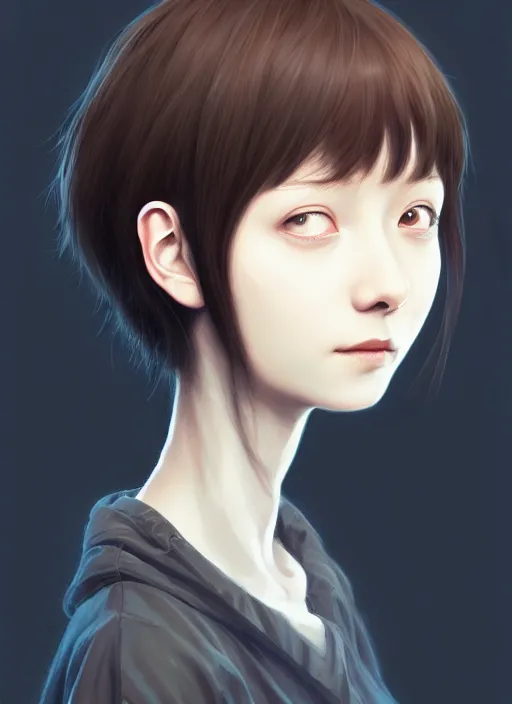 Prompt: portrait of lain, serial experiments : lain, intricate, elegant, highly detailed, digital painting, artstation, concept art, smooth, sharp focus, illustration, by bartek fedyczak, erak note, tooth wu, neil richards, kan liu, siwoo kim, jisu choe