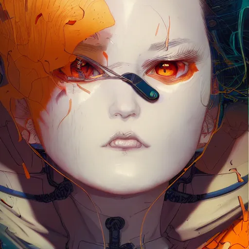 Prompt: prompt : stealthy rogue character portrait soft light painted by james jean and katsuhiro otomo and erik jones, inspired by evangeleon anime, smooth face feature, intricate oil painting, high detail illustration, sharp high detail, manga and anime 1 9 9 9