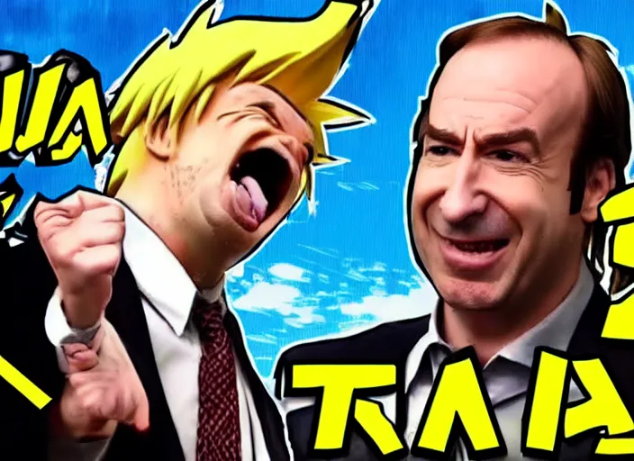 Image similar to youtube reaction video saul goodman reacting to naruto