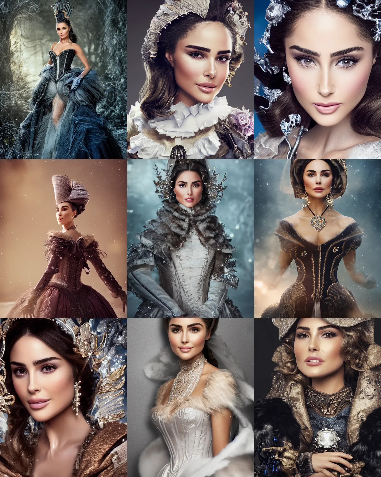 Image similar to Olivia Culpo as milady de winter, styling by Tom Eerebout & Sandra Amador, clear makeup, clean hair, dry skin, clear skin, airbrushed, bright eye makeup, warrior body, photo by mario testino, 8k octane render, cinematic, hyper detailed, micro details, insanely detailed, trending on artstation, concept art