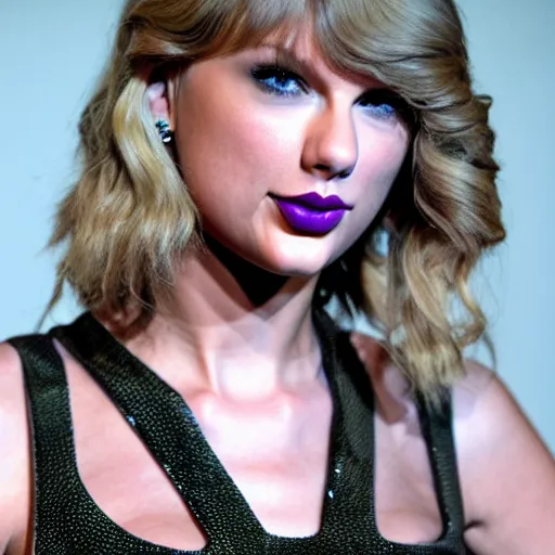 Prompt: Taylor Swift made of purple purple