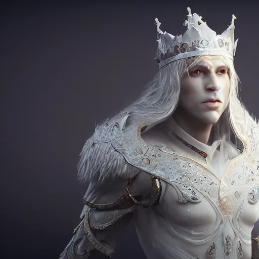 Prompt: the white king, fantasy art, in style of WLOP, hyperrealistic, octane render, trending on artstation, concept art, artstationHD, artstationHQ, unreal engine, 8k