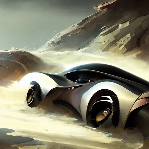 Prompt: custom car, elegant, digital painting, concept art, smooth, sharp focus, art style from Wang Ke and Greg Rutkowski and Bruce Kaiser and Scott Robertson and Dmitry Mazurkevich and Doruk Erdem and Jon Sibal, small style cue from iRobots