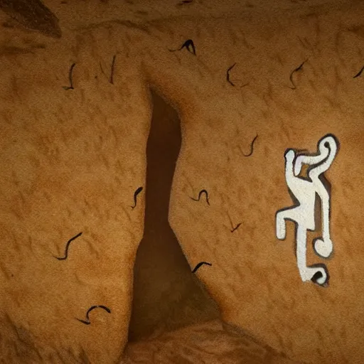 Image similar to photorealistic cave painting wojak