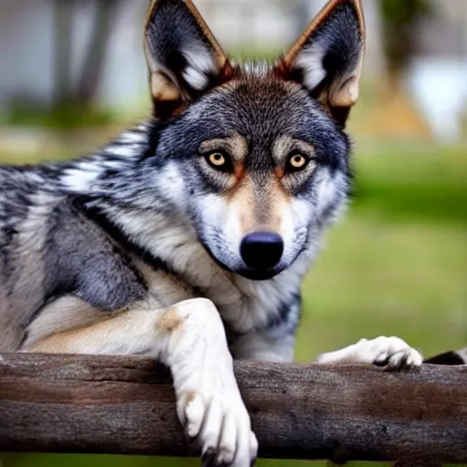 Prompt: a wolf and chihuahua hybrid