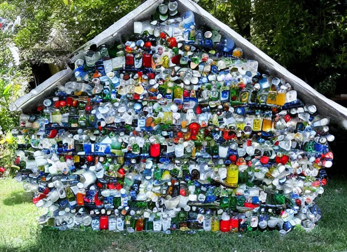 Image similar to house made of bottles