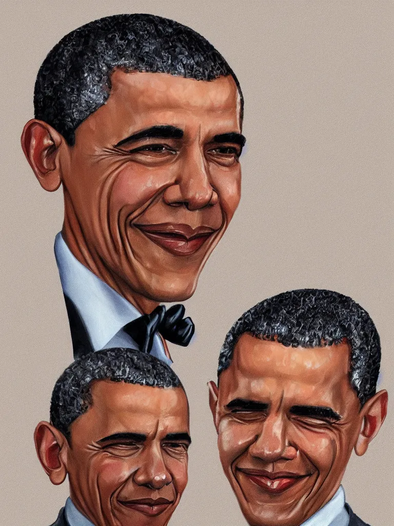 Prompt: Barak Obama portrait by David friedric