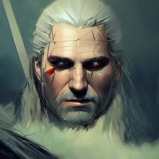 Image similar to witcher, paint by greg rutkowski