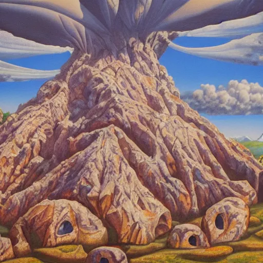 Prompt: mount olympus, oil and acrylic on canvas, surrealism, high detail