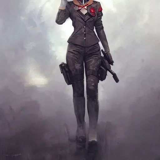 Image similar to portrait of a communist sailor moon, epic, tragic, military art, fantasy, dieselpunk, hd shot, digital portrait, beautiful, artstation, comic style, by artgerm, guy denning, jakub rozalski, magali villeneuve and charlie bowater