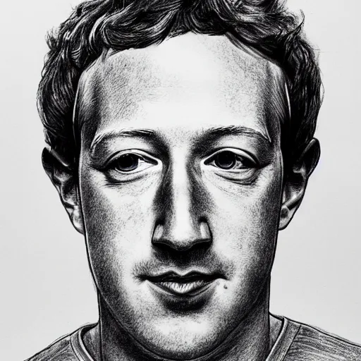 Prompt: pen sketch of mark zuckerberg, low detail, simple