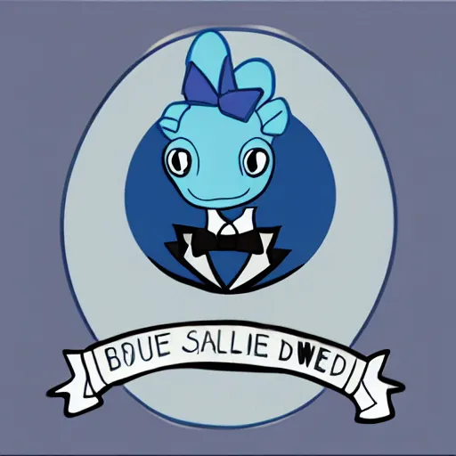 Image similar to blue salamander in a grey tuxedo and a bowtie character icon
