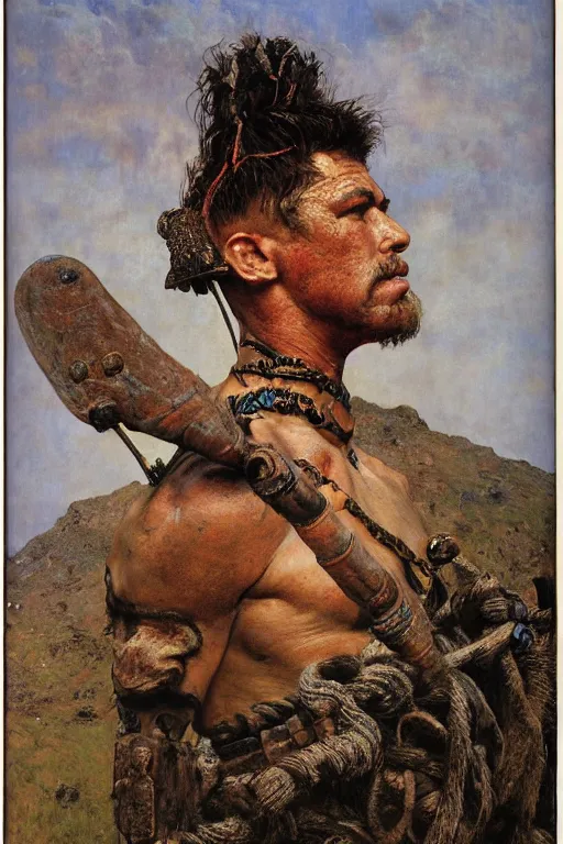 Image similar to head portrait of jocko willink as huge warrior with muscular neck, by lawrence alma tadema and zdzislaw beksinski and norman rockwell