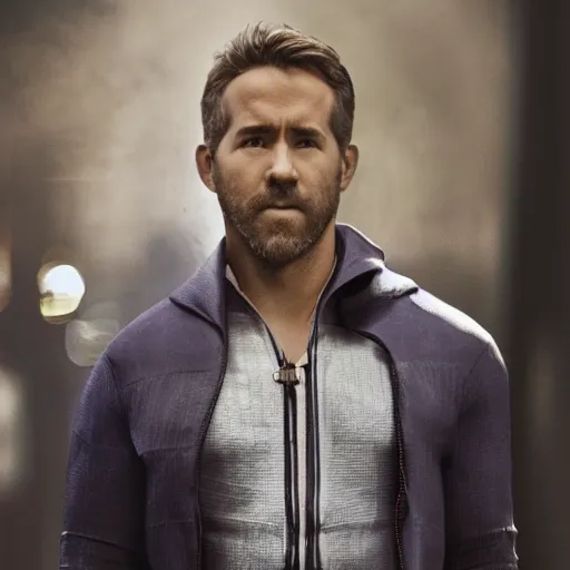 Image similar to ryan reynolds as a black and blue suit spider - man, cinematic, volumetric lighting, f 8 aperture, cinematic eastman 5 3 8 4 film, photorealistic