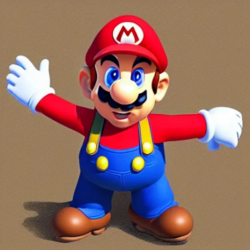 Prompt: Mario with a big chin