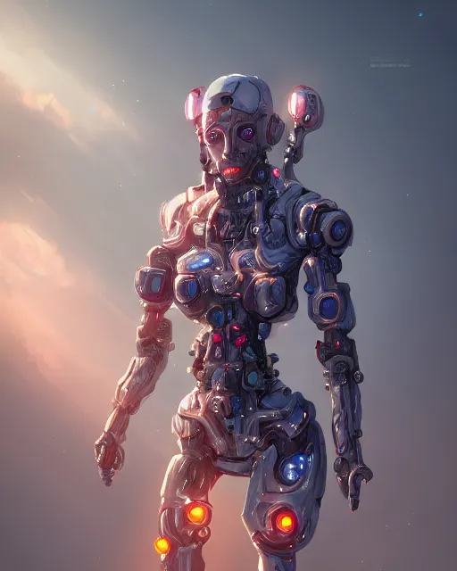 Image similar to benevolent android necromancer, aura of light, artificial intelligence, scifi, futuristic, highly detailed, trending on artstation, lee ji - eun, advanced technology, art by vitaly bulgarov