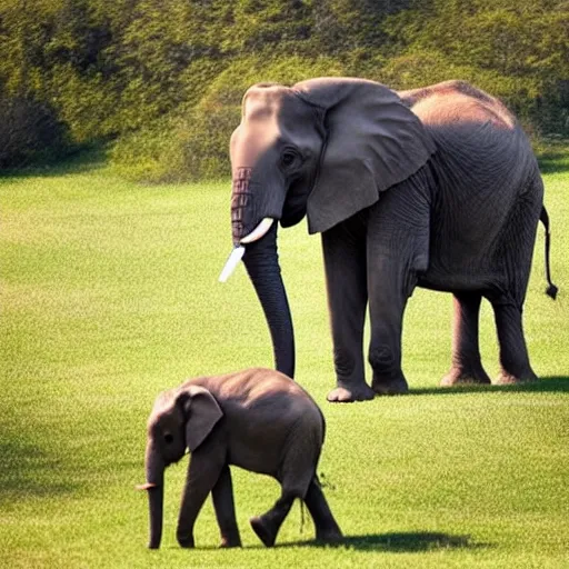 Image similar to a photo of an elephant drinking a giant red bull