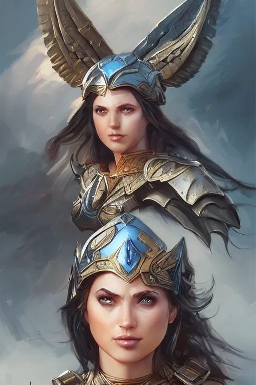 Image similar to amazon valkyrie athena, d & d, fantasy, portrait, highly detailed, headshot, digital painting, trending on artstation, concept art, sharp focus, illustration, art by artgerm and greg rutkowski and magali villeneuve